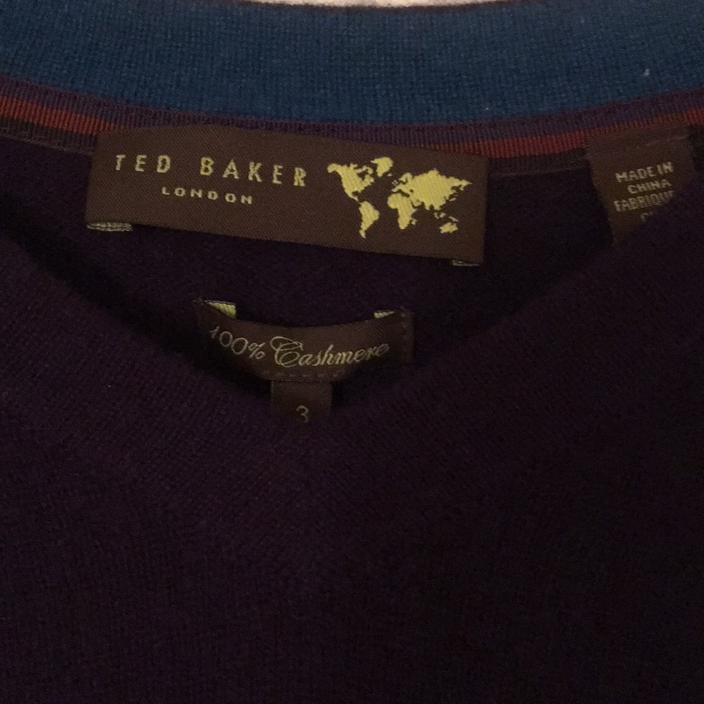 NWT Purple Cashmere Ted Baker V-neck sweater - Picture 7 of 14